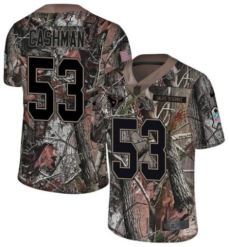 Texans #53 Blake Cashman Camo Men's Stitched NFL Limited Rush Realtree Jersey