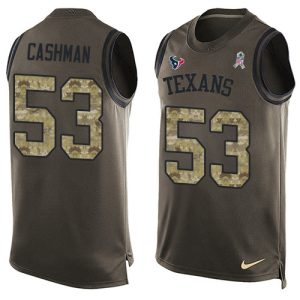 Texans #53 Blake Cashman Green Men's Stitched NFL Limited Salute To Service Tank Top Jersey