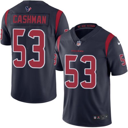 Texans #53 Blake Cashman Navy Blue Men's Stitched NFL Limited Rush Jersey