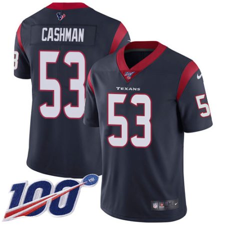 Texans #53 Blake Cashman Navy Blue Team Color Men's Stitched NFL 100th Season Vapor Untouchable Limited Jersey