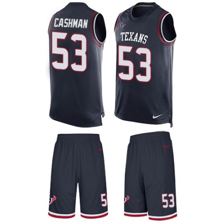 Texans #53 Blake Cashman Navy Blue Team Color Men's Stitched NFL Limited Tank Top Suit Jersey