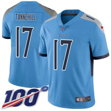 Titans #17 Ryan Tannehill Light Blue Alternate Men's Stitched NFL 100th Season Vapor Limited Jersey