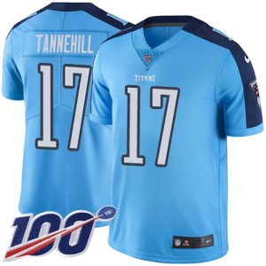 cheap Titans #17 Ryan Tannehill Light Blue Men's Stitched NFL Limited Rush 100th Season Jersey