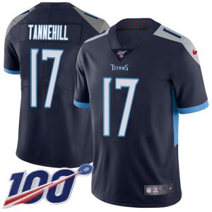 Titans #17 Ryan Tannehill Navy Blue Team Color Men's Stitched NFL 100th Season Vapor Limited Jersey