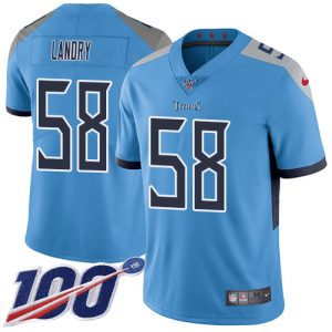 wholesale Titans #58 Harold Landry Light Blue Alternate Men's Stitched NFL 100th Season Vapor Limited Jersey