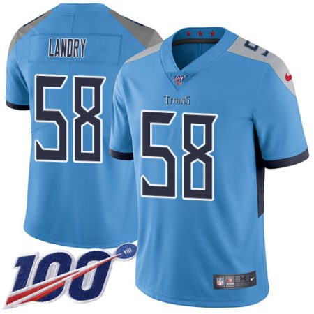 wholesale Titans #58 Harold Landry Light Blue Alternate Men's Stitched NFL 100th Season Vapor Limited Jersey