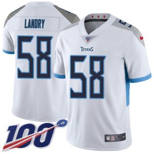 Titans #58 Harold Landry White Men's Stitched NFL 100th Season Vapor Limited Jersey