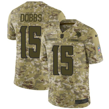 Vikings #15 Josh Dobbs Camo Men's Stitched NFL Limited 2024 Salute To Service Jersey