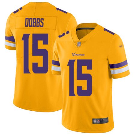 Vikings #15 Josh Dobbs Gold Men's Stitched NFL Limited Inverted Legend Jersey