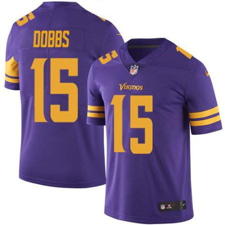 Vikings #15 Josh Dobbs Purple Men's Stitched NFL Limited Rush Jersey