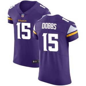 wholesale Vikings #15 Josh Dobbs Purple Team Color Men's Stitched NFL Vapor Untouchable Elite Jersey