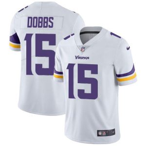 vikings #15 josh dobbs white men's stitched nfl vapor untouchable limited wholesale jersey