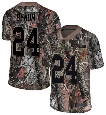 Vikings #24 Camryn Bynum Camo Men's Stitched NFL Limited Rush Realtree Jersey