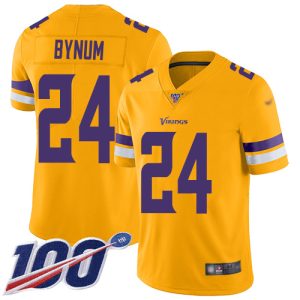 Vikings #24 Camryn Bynum Gold Men's Stitched NFL Limited Inverted Legend 100th Season Jersey