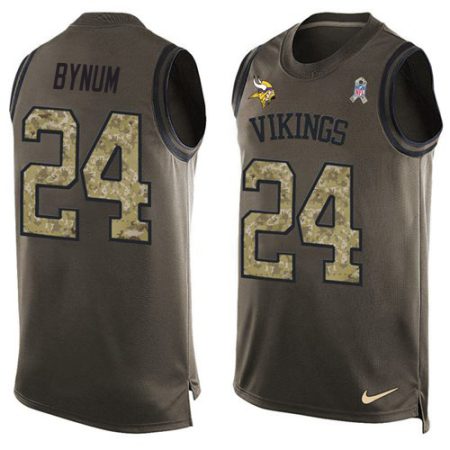 Vikings #24 Camryn Bynum Green Men's Stitched NFL Limited Salute To Service Tank Top Jersey