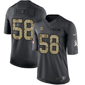 Vikings #58 Jordan Hicks Black Men's Stitched NFL Limited 2024 Salute to Service Jersey