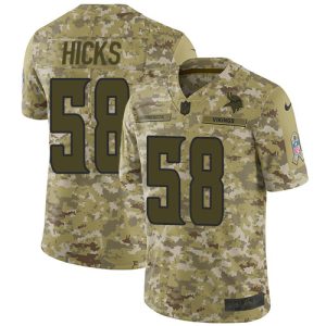 Vikings #58 Jordan Hicks Camo Men's Stitched NFL Limited 2024 Salute To Service Jersey