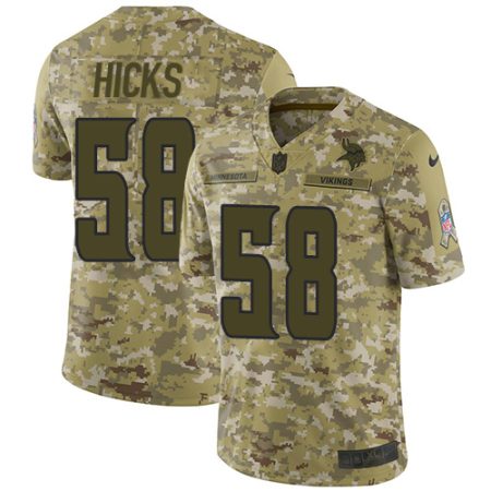 Vikings #58 Jordan Hicks Camo Men's Stitched NFL Limited 2024 Salute To Service Jersey