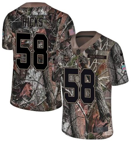 Vikings #58 Jordan Hicks Camo Men's Stitched NFL Limited Rush Realtree Jersey