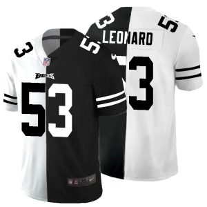 wholesale Philadelphia Eagles #53 Shaquille Leonard Men's Black V White Peace Split Vapor Untouchable Limited NFL Jersey