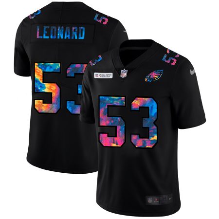 Philadelphia Eagles #53 Shaquille Leonard Men's Multi-Color Black 2024 NFL Crucial Catch Vapor Untouchable Limited Jersey