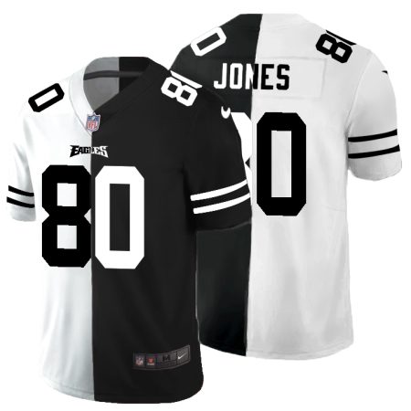 philadelphia eagles #80 julio jones men's black v white peace split vapor untouchable limited nfl wholesale jersey