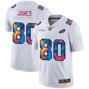 cheap Philadelphia Eagles #80 Julio Jones Men's White Multi-Color 2024 NFL Crucial Catch Limited NFL Jersey