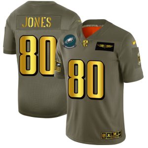 Philadelphia Eagles #80 Julio Jones NFL Men's Olive Gold 2024 Salute to Service Limited Jersey