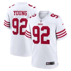 San Francisco 49ers #92 Chase Young Men's 2024 Player Game Jersey - White