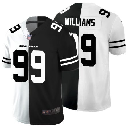 Seattle Seahawks Jersey #99 Leonard Williams Men's Black V White Peace Split Vapor Untouchable Limited NFL Jersey