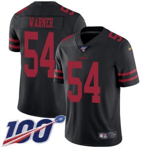 49ers #54 Fred Warner Black Alternate Men's Stitched NFL 100th Season Vapor Limited Jersey