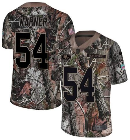 wholesale 49ers #54 Fred Warner Camo Men's Stitched NFL Limited Rush Realtree Jersey