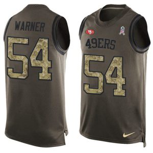 49ers #54 fred warner green men's stitched nfl limited salute to service tank top wholesale jersey