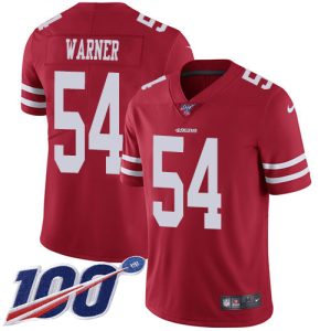 49ers #54 Fred Warner Red Team Color Men's Stitched NFL 100th Season Vapor Limited Jersey