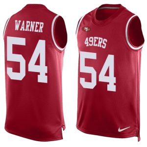 49ers #54 Fred Warner Red Team Color Men's Stitched NFL Limited Tank Top Jersey