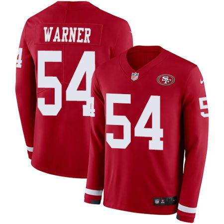 cheap 49ers #54 Fred Warner Red Team Color Men's Stitched NFL Limited Therma Long Sleeve Jersey