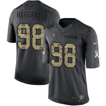 49ers #98 javon hargrave black men's stitched nfl limited 2016 salute to service wholesale jersey