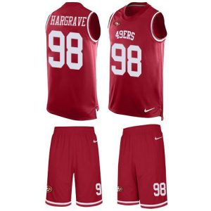 49ers #98 javon hargrave red team color men's stitched nfl limited tank top suit cheap jersey