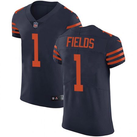 Bears #1 Justin Fields Navy Blue Alternate Men's Stitched NFL Vapor Untouchable Elite Jersey