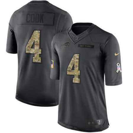 bills #4 james cook black men's stitched nfl limited 2016 salute to service cheap jersey