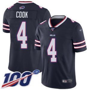 cheap Bills #4 James Cook Navy Men's Stitched NFL Limited Inverted Legend 100th Season Jersey