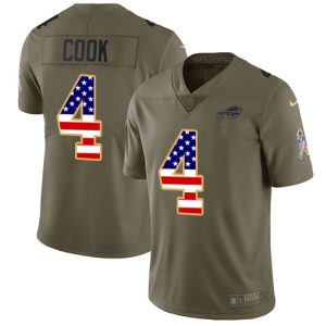 bills #4 james cook olive/usa flag men's stitched nfl limited 2017 salute to service cheap jersey