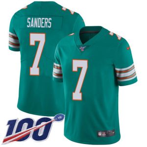 wholesale Dolphins #7 Jason Sanders Aqua Green Alternate Men's Stitched NFL 100th Season Vapor Untouchable Limited Jersey