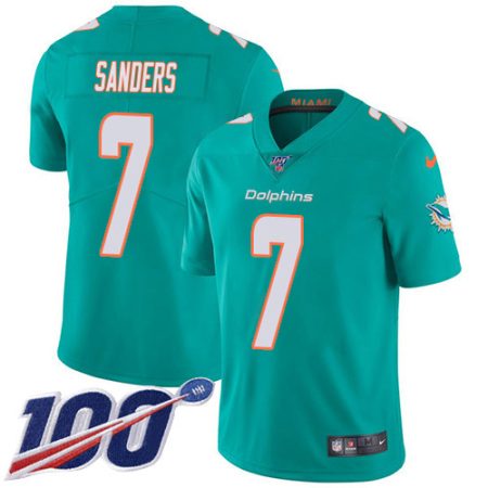 cheap Dolphins #7 Jason Sanders Aqua Green Team Color Men's Stitched NFL 100th Season Vapor Untouchable Limited Jersey