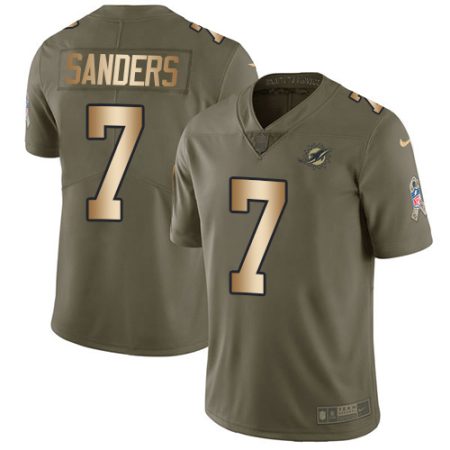 cheap Dolphins #7 Jason Sanders Olive/Gold Men's Stitched NFL Limited 2017 Salute To Service Jersey