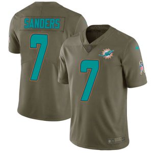 Dolphins #7 Jason Sanders Olive Men's Stitched NFL Limited 2017 Salute to Service Jersey