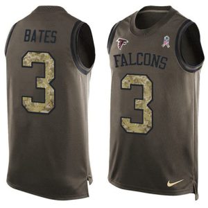 Falcons #3 Jessie Bates Green Men's Stitched NFL Limited Salute To Service Tank Top Jersey