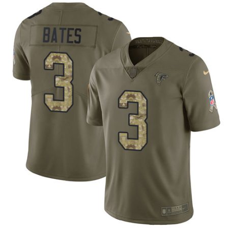 Falcons #3 Jessie Bates Olive/Camo Men's Stitched NFL Limited 2017 Salute To Service Jersey