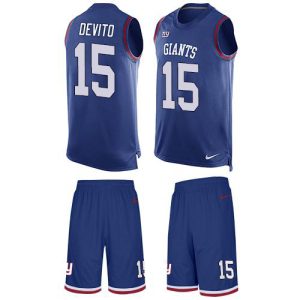 Giants #15 Tommy DeVito Royal Blue Team Color Men's Stitched NFL Limited Tank Top Suit Jersey