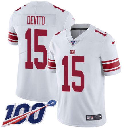 wholesale Giants #15 Tommy DeVito White Men's Stitched NFL 100th Season Vapor Untouchable Limited Jersey